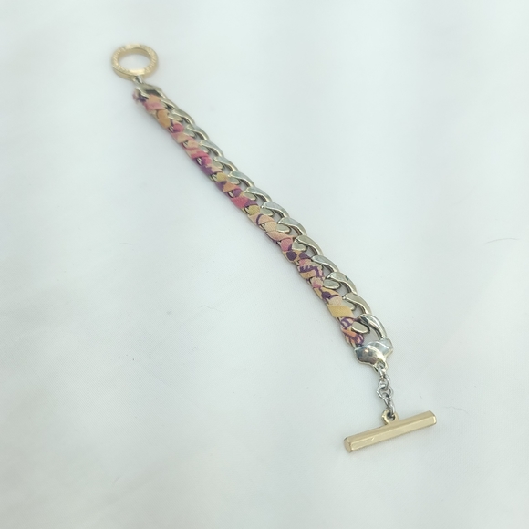 Vera Bradley Gold Fabric Toggle Bracelet - Picture 3 of 6